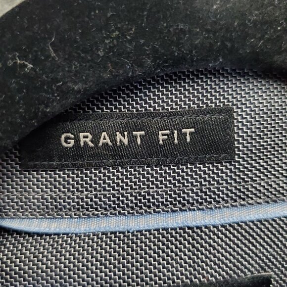 Banana Republic Shirt Mens Large Gray Grant Fit Non-Iron Stretch Long Sleeve But - Picture 3 of 9